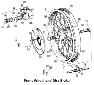1973-74 Norton Commando Front Wheel, Disc Brake