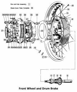 1973-74 Norton Commando Front Wheel, Drum Brake