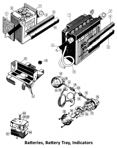 1973-74 Norton Commando Battery, Battery Tray, Indicators