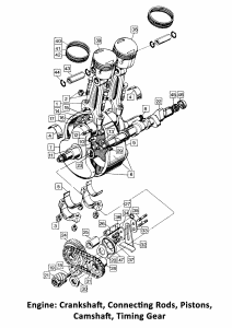 1971 Norton Commando Crankshaft, Conrods, Pistons, Cam, Timing Gear