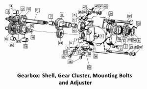 1971 Norton Commando Gearbox, Mounting Bolts, Adjuster, Sprockets