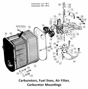 1972 Norton Commando Carburettors & Mountings, Fuel Lines, Air Filter