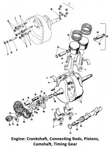 1975 Norton Commando 850 Mk3 Crankshaft, Conrods, Pistons, Cam, Timing Gear