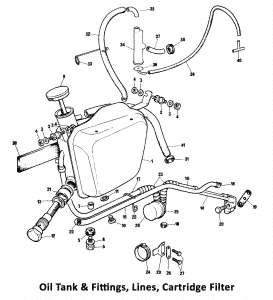 1974 Norton Commando Mk2A Oil Tank, Pipework, Filter