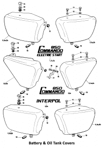 1975 Norton Commando Mk3 Side Cover & Oil Tank Cover