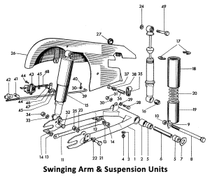 1964 Triumph 650 Twins Swinging Arm & Suspension Units