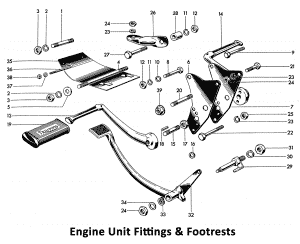 1964 Triumph 650 Twins Engine Unit Fittings & Footrests