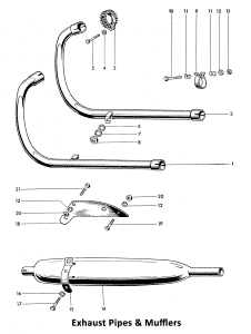 1964 Triumph 650 Twins Exhaust Pipes & Mufflers