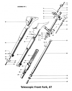 1964 Triumph 650 Twins Telescopic Front Fork, 6T