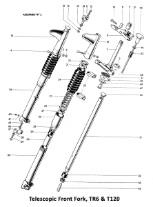 1964 Triumph 650 Twins Telescopic Front Fork, TR6 & T120