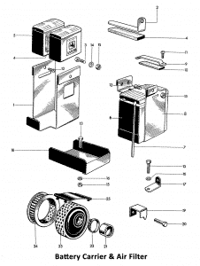 1964 Triumph 650 Twins Battery Carrier & Air Filter
