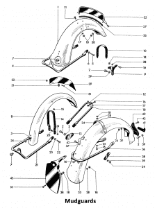 1964 Triumph 650 Twins Mudguards