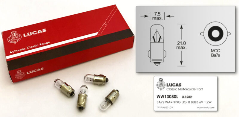 Lucas warning light/instrument bulb 6V 2W - Classic Bike Spares