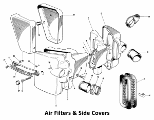 1973 Triumph 750 Twins Air Filter & Side Covers