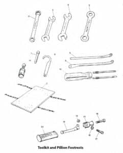 1969 Triumph 650 Toolkit and Pillion Footrests