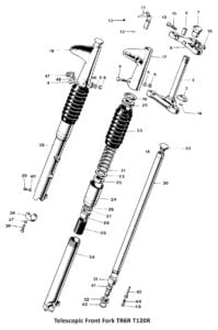 1969 Triumph 650 Telescopic Front Fork, T120R, TR6R