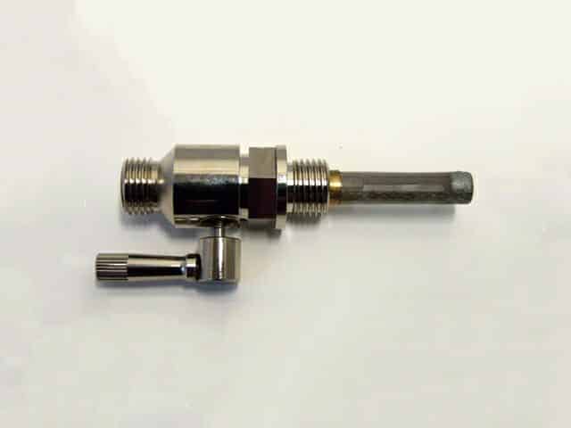 82-3057 Round lever type petrol tap with filter, 1/4" x 1/4" - Classic Bike Spares