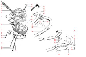 Cylinder Barrel & Exhaust Pipes