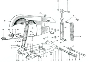 1969 Triumph 650 Swinging Arm and Suspension Units