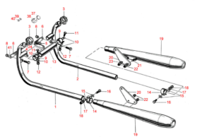 1977 Triumph 750 Twins Exhaust Pipes & Mufflers