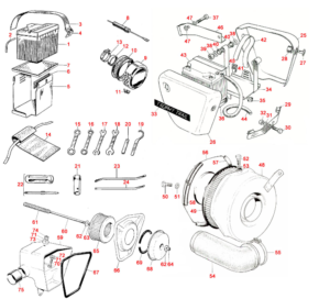 Air filter, battery & toolkits for Triumph 1970