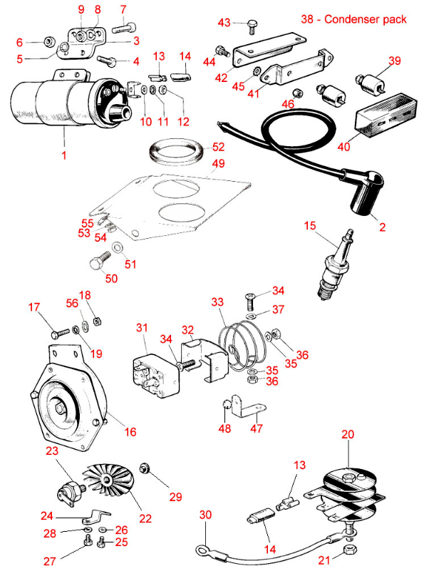 Triumph T100 Ignition coils, horn, rectifier & zener diode - Classic bike Spares