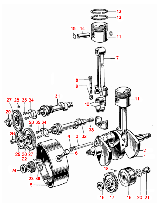 Crankshaft Pistons Conrods T100 Triumph 1970- Classic bike Spares