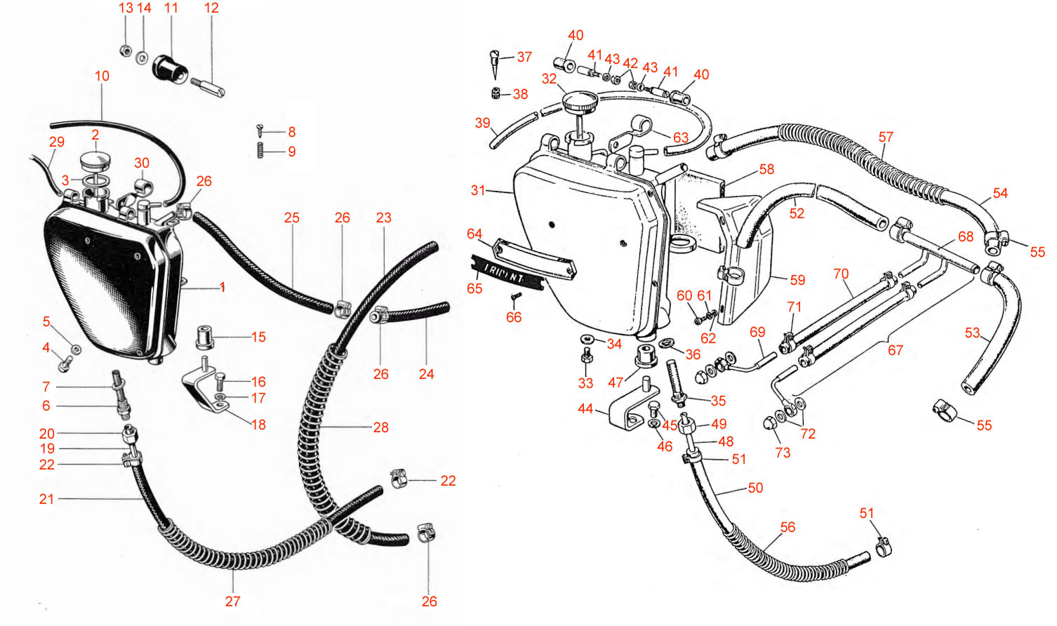 Triumph T150 & T160 Oil Tank - Classic bike Spares