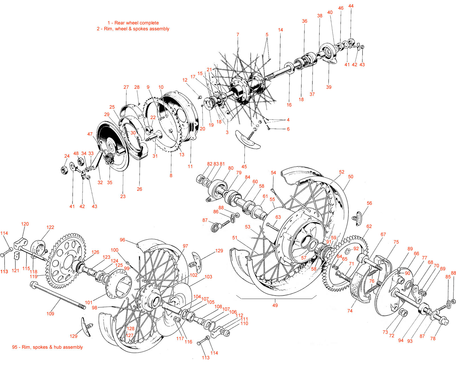 Rear Wheel Triumph Triples- Classic Bike Spares