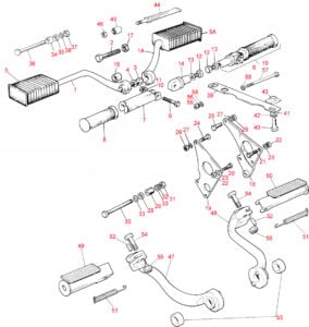 Engine unit fitting & footrest spares