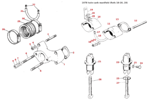 1978–80 Triumph 750 Twins Manifold & Tappets