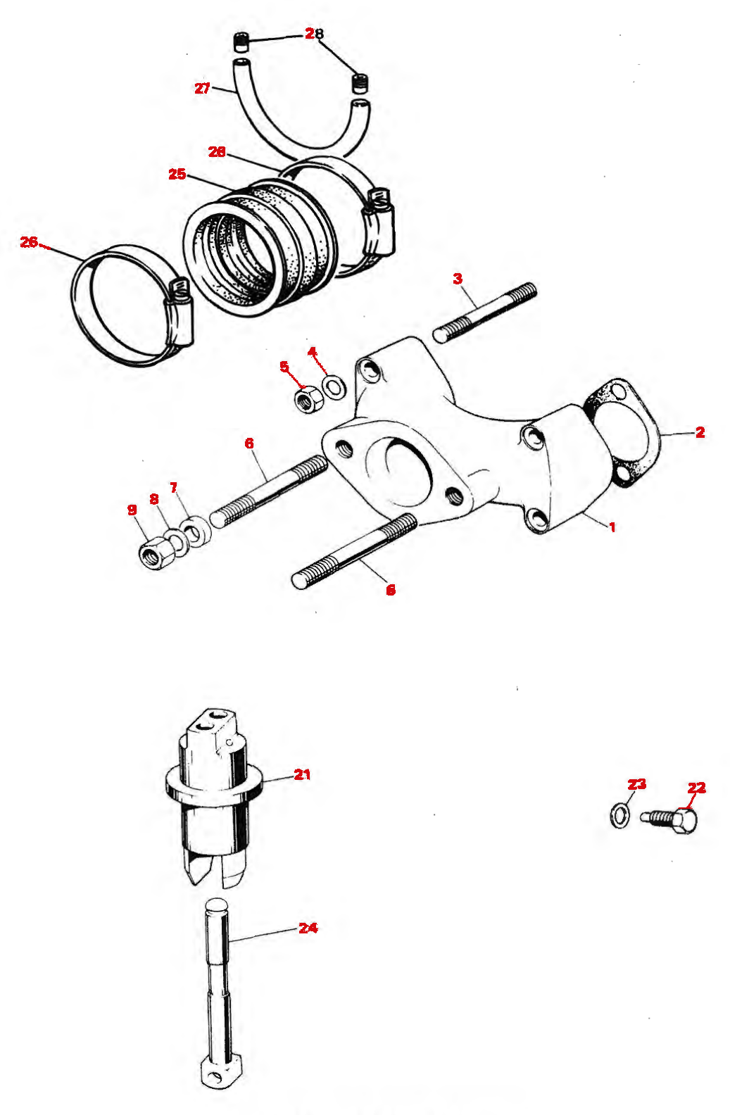 1981 Triumph 750 Twins Manifold & Tappets parts diagram
