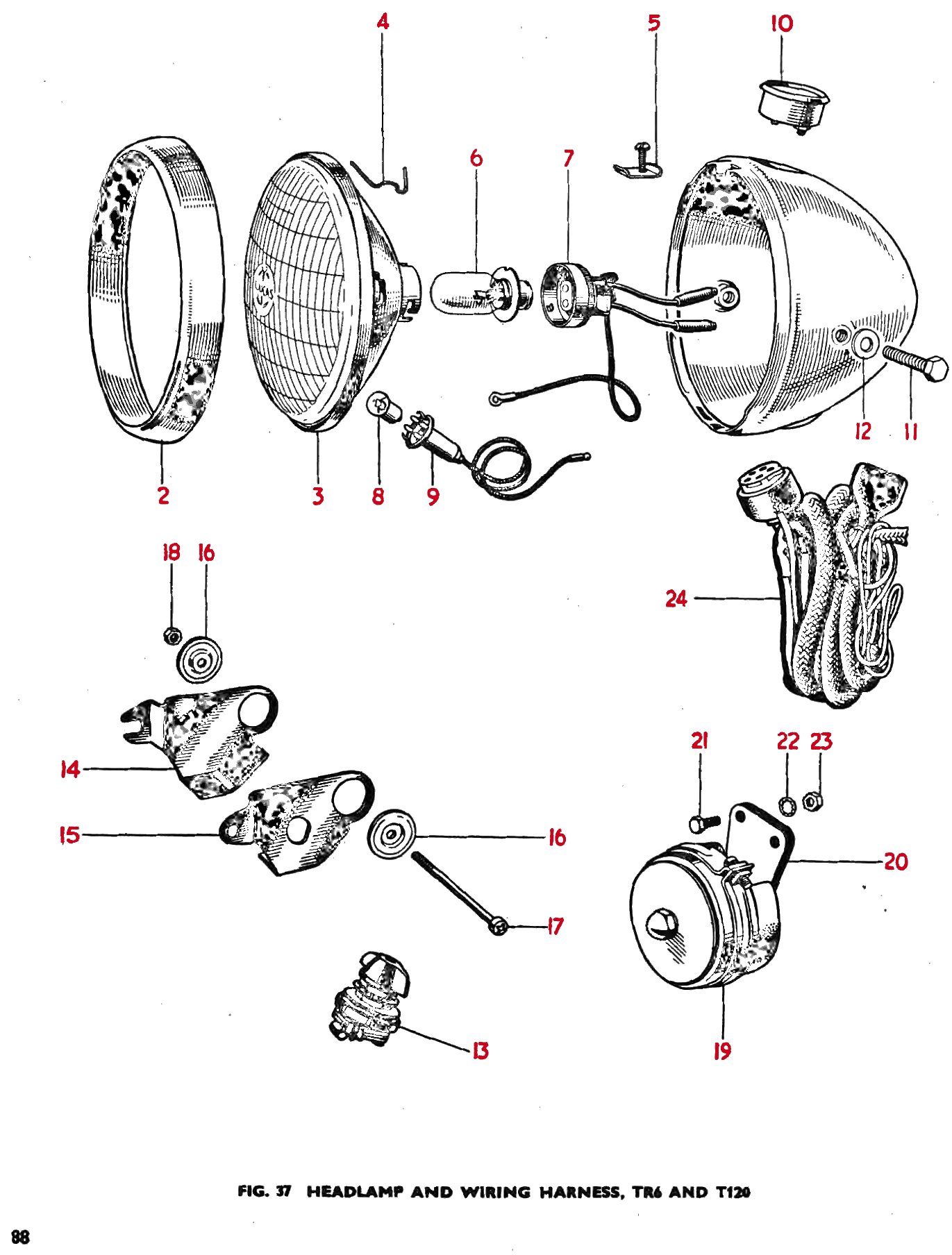 1961–62 Triumph 650 Twins Headlamp and Wiring Harness, TR6 and T120 &raquo;