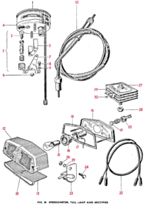 1961–62 Triumph 650 Twins Speedometer, Tail Lamp and Rectifier
