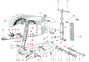 1969 Triumph 650 Swinging Arm and Suspension Units