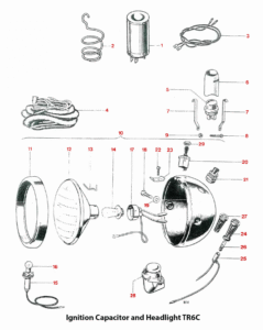 1969 Triumph 650 Ignition Capacitor and Headlight, TR6C