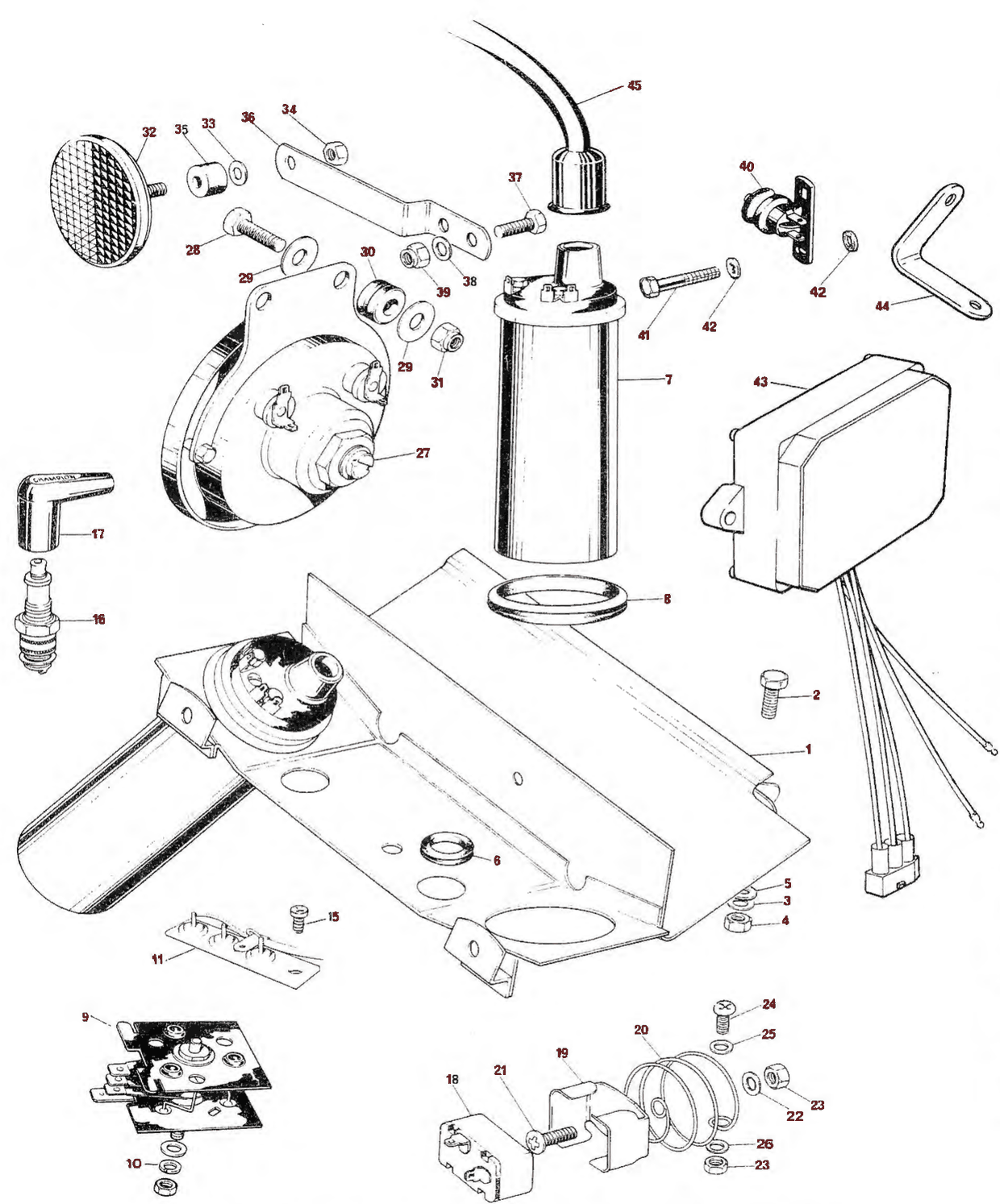 1978–82 Triumph 750 Twins Electrical Components parts diagram