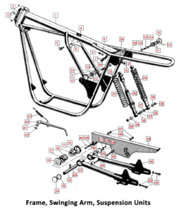1971 Norton Commando Frame, Swinging Arm, Shock Absorbers