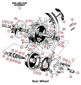 1973-74 Norton Commando Rear Wheel