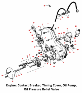 1975 Norton Commando Mk3 Contacts, Timing Cover, Oil Pump, Relief Valve