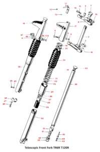 1969 Triumph 650 Telescopic Front Fork, T120R, TR6R