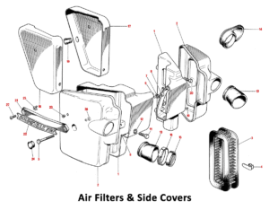 1973 Triumph 750 Twins Air Filter & Side Covers