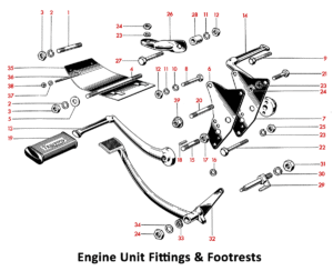 1964 Triumph 650 Twins Engine Unit Fittings & Footrests