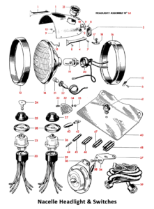 1964 Triumph 650 Twins Nacelle Headlight & Switches