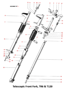 1964 Triumph 650 Twins Telescopic Front Fork, TR6 & T120