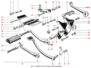 1966 Triumph 650 Twins Engine Unit Fittings & Footrests