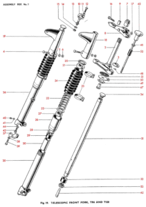 1966 Triumph 650 Twins Telescopic Front Fork, TR6 & T120